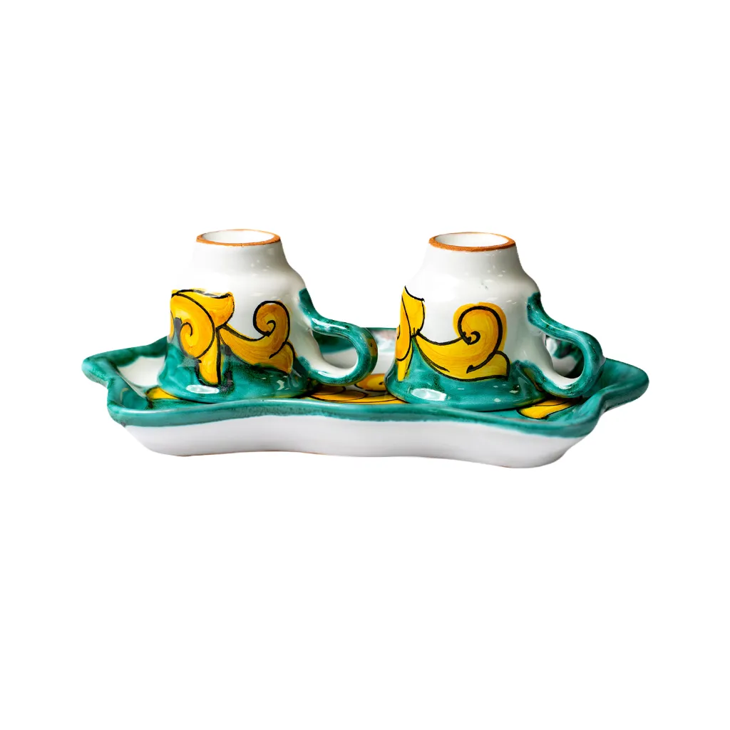 Set tazzine 2 pz. con piattino 20x10